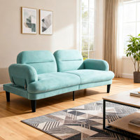 Convertible Sherpa Sofa Bed With Adjustable Backrest – Plush 2-In-1 Couch For Living Room & Bedroom by Dakota Fields