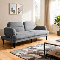 Convertible Sherpa Sofa Bed With Adjustable Backrest – Plush 2-In-1 Couch For Living Room & Bedroom by Dakota Fields