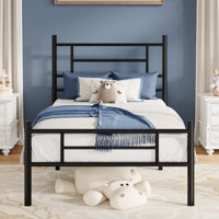 Metal Platform Bed Frame With Headboard And Footboard by Latitude Run