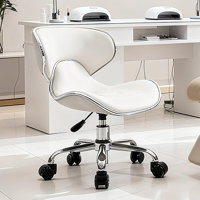 Swivel & Adjustable Pedicure Stool - Ergonomic Nail tech Chair for Salon Professionals, Comfortable Pedicure Chair with Smooth Rotation by Inbox Zero