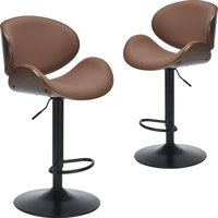 Modern Swivel Faux Leather Bar Stool