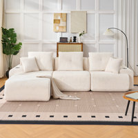 118" Modular Sectional, Cloud Sectional Couch with Deep Seat, Modern Modular Sofa with L Shaped Comfy Cloud Upholstered Boneless Couches for Living Ro by Latitude Run