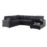 Oversized U-shaped Sectional Sofa Bed Pull Out Sleeper Couch With Storage Chaise For Living Room by Ivy Bronx