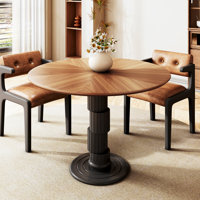 35.4" Round Dining Table For 4 Person, Walnut by George Oliver