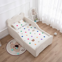 Toddler Floor Bed with Drawer and Storage Bag, Kids Bed for Girl and Boys, Standard Crib Size Portable Beds, Safety Upholstered Child Beds for 1-6 Yea by Harriet Bee