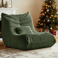 Bean Bag Chair for Adults with Lumbar support pillow, Memory Foam Giant Bean Bag Sofa with Corduroy Material Lazy Sofa for Living Room Bedroom Dorm Of by Trule