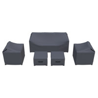 Brezae Wicker Outdoor Conversation Set Group Seating Patio Furniture Covers by Latitude Run