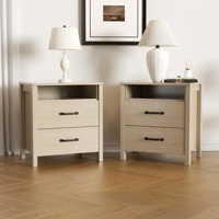 No More Bedside Clutter—This Drawer Nightstand Does It All(set of 2)