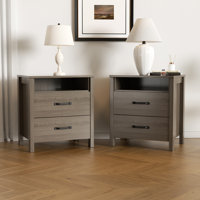 No More Bedside Clutter—This Drawer Nightstand Does It All(set of 2)