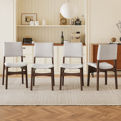 Set of 4 Upholstered Stackable Dining Chairs by Latitude Run