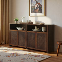 63" Mid-century Modern Buffet - Walnut Finish Storage Cabinet by Dakota Fields