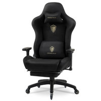 Breathable Suede Fabric Gaming Chair, Big and Tall Ergonomic Game Chair with Adjustable Massage Lumbar Support,3D Armrests,Retractable Footrest and Sm by Ivy Bronx