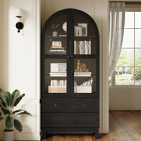 71" Tall Arched Kitchen Pantry, Kitchens Pantry Storage Cabinet With 2 Large Drawers And Adjustable Shelves, Modern Farmhouse Versatile Cupboard For K by Ophelia & Co.
