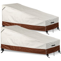 Waterproof Patio Chaise Lounge Cover - 600D Tough Canvas Heavy-Duty Pool Lounge Chair Covers 84"W x34"Dx32"H