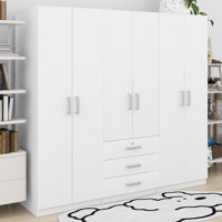6-Doors Wooden Wardrobe Storage For Bedroom by Ebern Designs