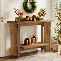 41.33" Narrow Sofa Console Table, 2-tier Small Entryway Table With Shelf by Millwood Pines