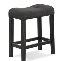 Sora Button Tufted Counter Height Saddle Stool, Set Of ,