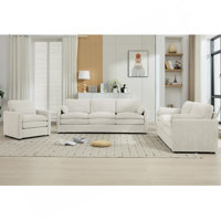 Oversized Plush Cloud Sofa Set With Double Cushion Design For Ultimate Living Room Comfort And Support.
