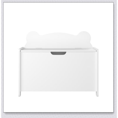 Kids Wooden Toy Box With Safety Hinged Lid, Large Storage Chest For Ages 2+, For Nursery And Playroom Organization (White)