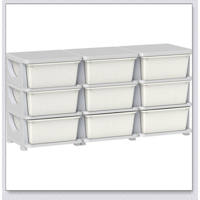 Qaba 3 Tier Kids Storage Unit With 9 Removable Drawers, For Organizing Toys And Clothes In Bedrooms And Playrooms