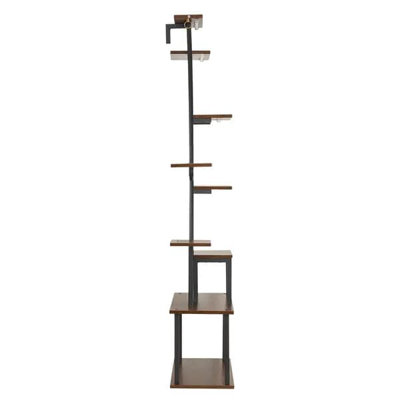 Plant Stand Indoor with Grow Lights, 63 in Tall 9-Tier Lighted Plant Shelf, Metal Corner Plants Holder, 3 Timer & 10 Brightness, Curve-Shaped Flower D by 17 Stories