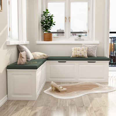 Corner Upholstered Storage Bench by One Allium Way