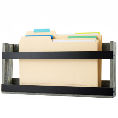 Wall Magazine Rack Tabletop Double Book Holder by 17 Stories