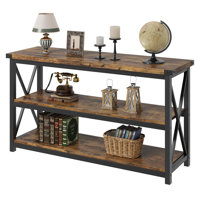 Long Console Table, 3-Tier Entryway Table with Storage Shelves, Rectangular Sofa Table for Entryway, Industrial Entry Table by Ebern Designs