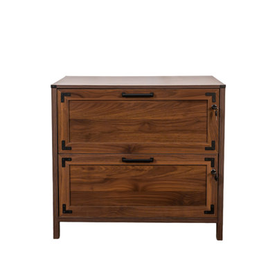 2 Drawer Farmhouse File Cabinet,Filing Cabinet With Lock For Home Office by Ophelia & Co.