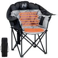 Oversized Heated Armrest Camping Chair With 3 Heat Settings, Supporting Up To 400 Lbs