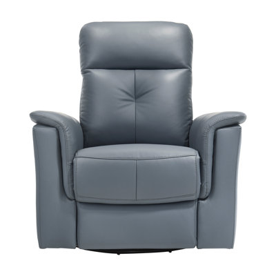 Leather Upholstered Swivel Glider Reclining Chair Luxury Living Room Furniture Comfort Chair 1Pc Plush Comfort by Wildon Home