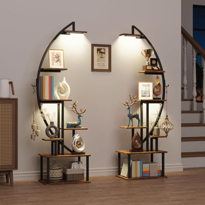 Double Layered Trapezoidal Bookshelf by Latitude Run