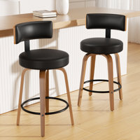 Chic Swivel Leather Upholstered Bar Stool For Ultimate Comfort And Style