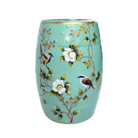 New Chinese Style Flower and Bird Ceramic Stool by Fleur De Lis Living