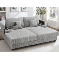Indoor Oversized Corduroy Chaise Lounge Chair by Latitude Run