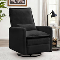 Recliner Chair, Swivel Recliners With Pillows, Small Rocker Recliner For Small Space, Manual Recliner With Side Pockets by Ebern Designs