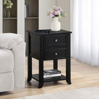 Manhattan 2 Drawer End Table with Shelf by Red Barrel Studio