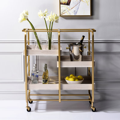 Robust Transporting Serving Cart With 3 Adjustable Trays - Modern Kitchen by Red Barrel Studio