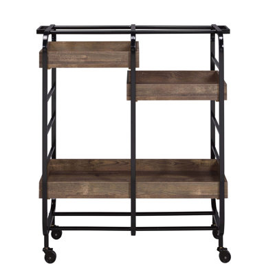 Robust Transporting Serving Cart With 3 Adjustable Trays - Modern Kitchen by Red Barrel Studio