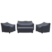 Boling Acacia Outdoor Conversation Set Group Seating Patio Furniture Covers by Latitude Run