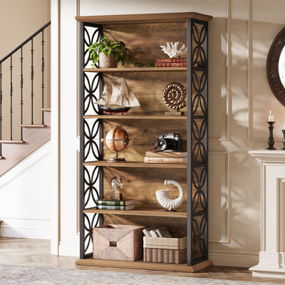 Industrial 6-tier Tall bookshelf, Freestanding Open Storage Shelves