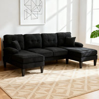 U-shaped Sectional Sofa,sectional Couches With Double Chaise,linen Fabric Couch For Living Room by Latitude Run