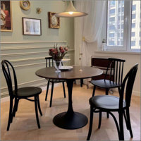 Round Table, Modern Dining Table, Dining Table,MDF Top And Steel Base Round Kitchen Table,Kitchen Table, Mid Century Coffee Table For Living Room, Ova by George Oliver