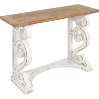 Solid Wood French Country Console Table – Rustic/White by One Allium Way