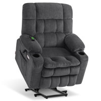 Small Dual Motor Power Recliner Lift Chair with Massage and Heat, Infinite Position, Fabric by Latitude Run
