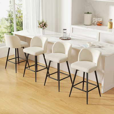 Modern Swivel Upholstered Counter Stool with Durable Metal Frame by Corrigan Studio