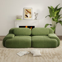 Modern Corduroy Modular Loveseat Sofa with Wide Seats for Living Rooms