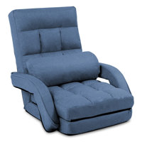 Reclining Floor Gaming Chair Foldable Chaise Lounge Game Chair For Adults With Armrest by Ebern Designs