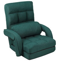 Reclining Floor Gaming Chair Foldable Chaise Lounge Game Chair For Adults With Armrest by Ebern Designs