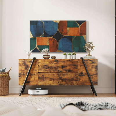 TV Stand, With 2 Drawers And U-Shaped Base